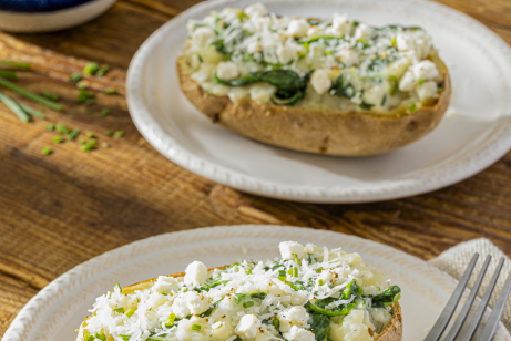 Spinach and Feta Twice Baked Potatoes