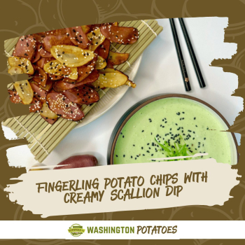 Fingerling Potato Chips with Creamy Scallion Dip