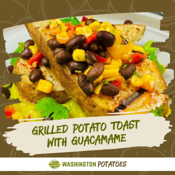 Grilled Potato Toast with Guacamame