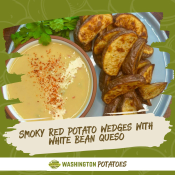 Smoky Red Potato Wedges with White Bean Queso