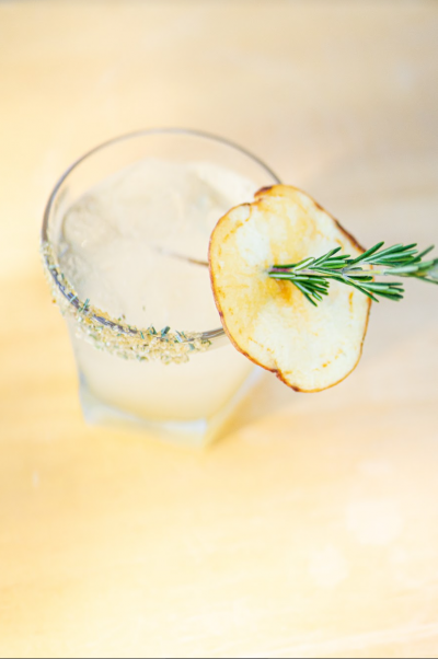 Apache Junction Mocktail with Festive Potato Garnish Recipe