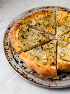 Potato Pizza with Herbs and Gruyere 