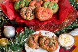 Santa's Potato Pretzels With Eggnog Cream