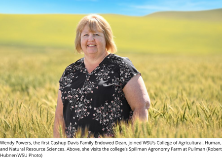 WENDY POWERS IS INAUGURAL CASHUP DAVIS FAMILY ENDOWED DEAN OF WSU COLLEGE OF AGRICULTURAL, HUMAN AND NATURAL RESOURCES.